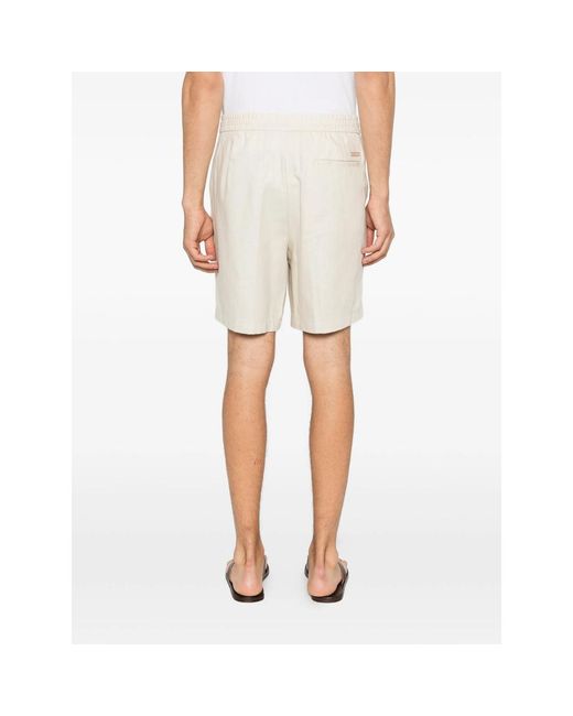 Calvin Klein White Deck Shorts Cotton-Linen for men
