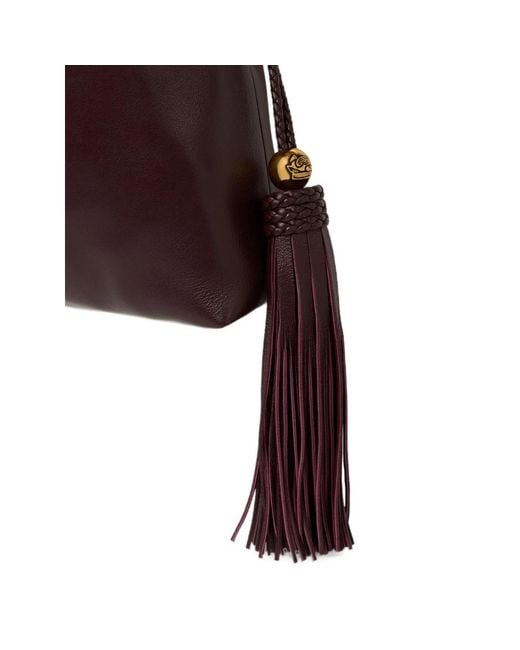 Etro Brown Mini Leather Kalispera Bag With Tassels