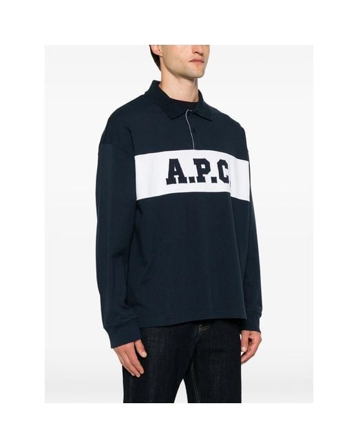 A.P.C. Blue Polo Shirts for men