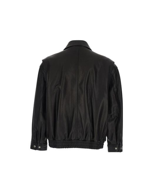 DUNST Black Front-Pockets Leather Jacket for men
