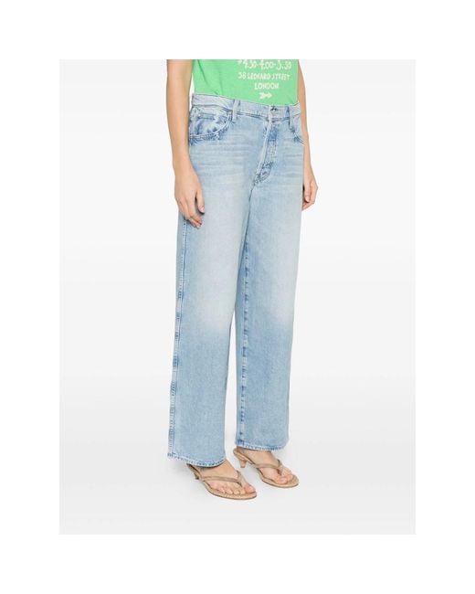 Mother Blue Straight Jeans