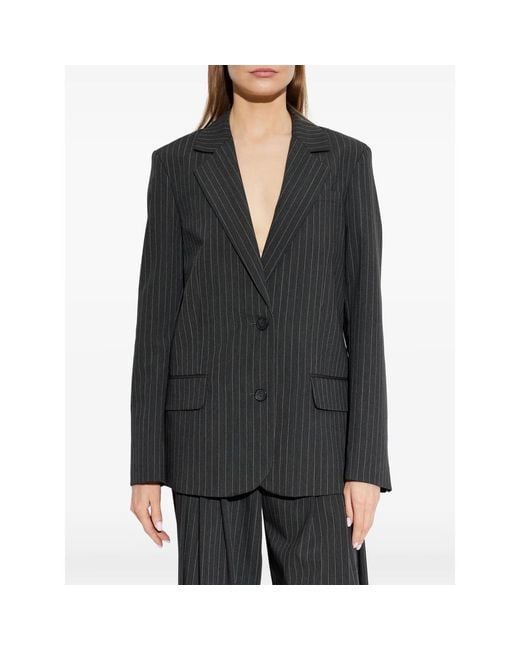 IRO Black Pinstripe-Pattern Blazer