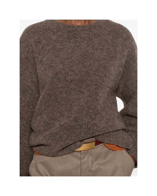 Gestuz Brown Alpha Balloon-Sleeves Sweater