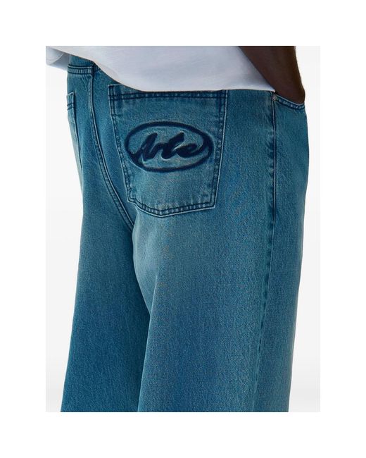 Arte' Blue Logo-Detail Pocket Jeans for men
