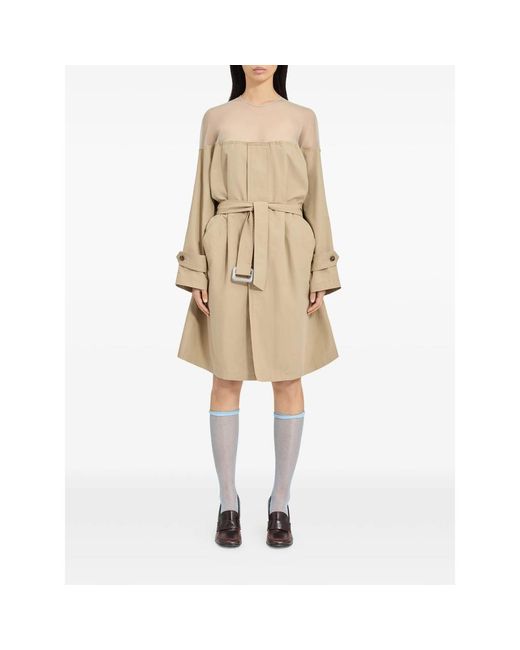 MM6 by Maison Margiela Natural Long-Sleeves Midi Dress