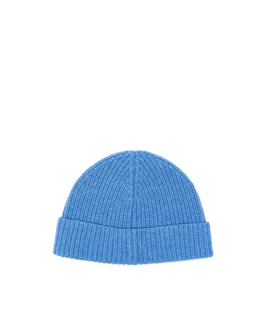 Charles Jeffrey Blue Chunky Logo-Patch Beanie Hat for men