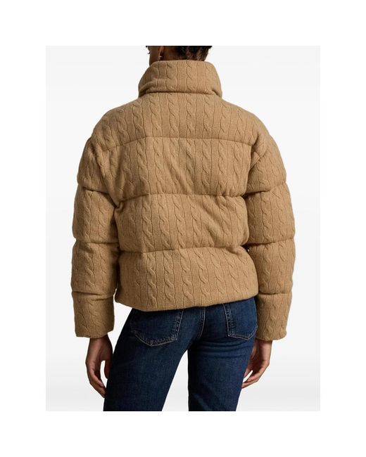 Ralph Lauren Natural Cable-Knit Quilted Jacket