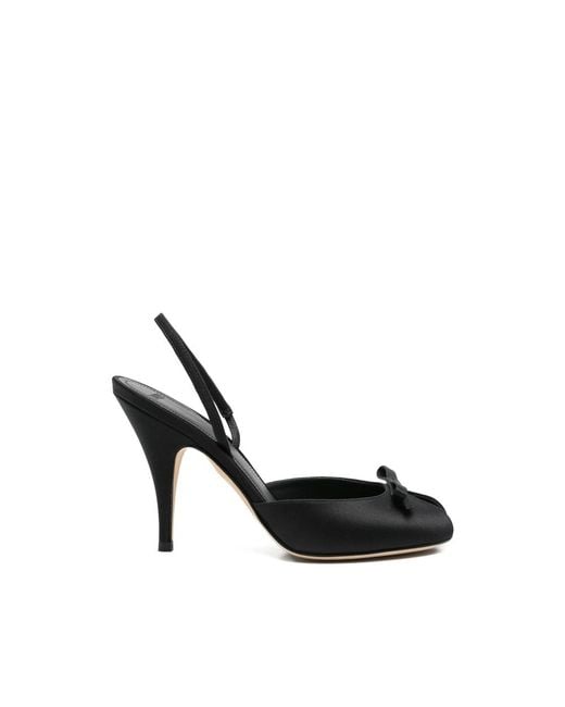 3Juin Black Bow-Embellishment Slingback Sandals