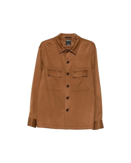Zegna Brown Shirts for men