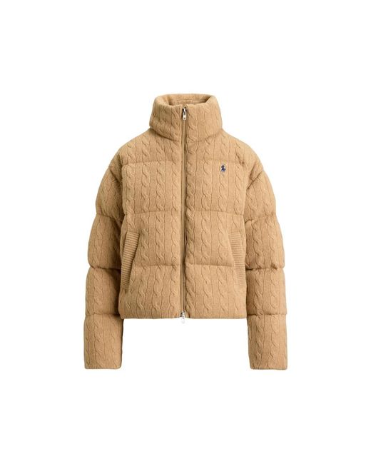 Ralph Lauren Natural Cable-Knit Quilted Jacket