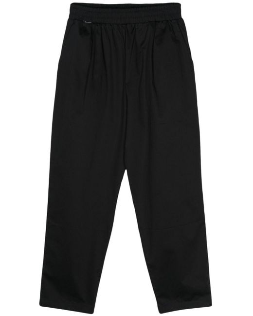 FAMILY FIRST Black Twill Tapered-Leg Trousers for men