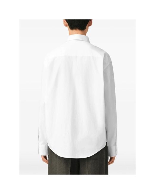 AMI White Boxy Cotton Shirt With Ami De Coeur for men