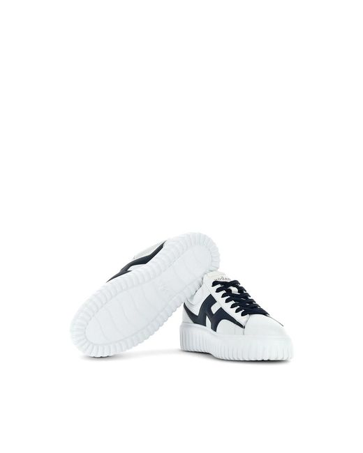 Hogan Blue H-Stripes Leather Sneakers for men