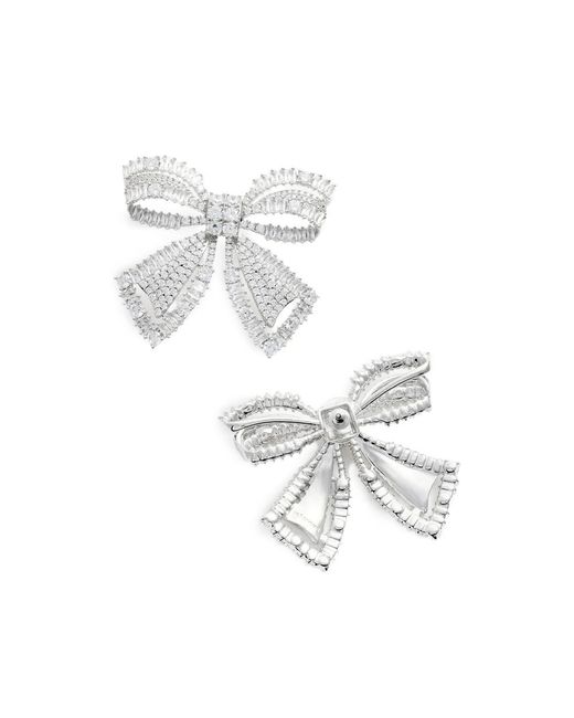 Self-Portrait Brown Stud Earrings Crystal Bow