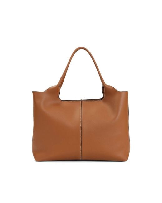 Tod's Brown Medium-Small Leather Tote Bag