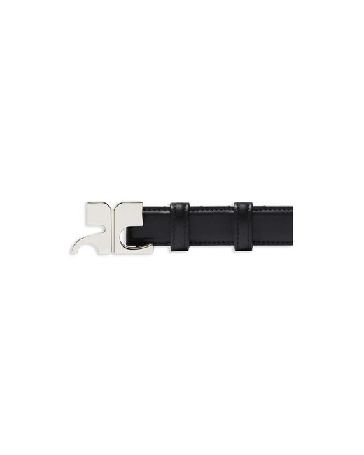 Courreges Black Ac Leather Belt for men