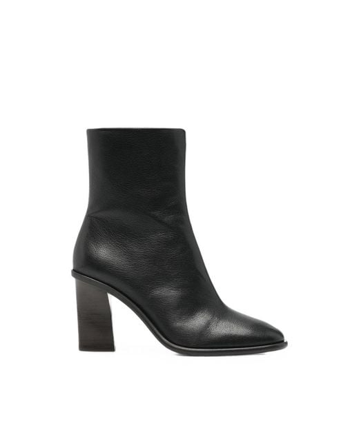 Soeur Black Lollie Grained Leather Ankle Boots