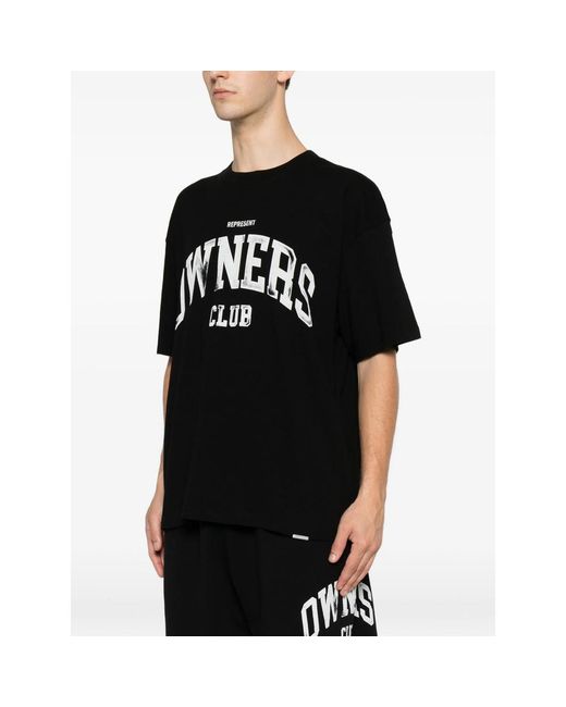 Represent Black T-Shirt Cotton for men