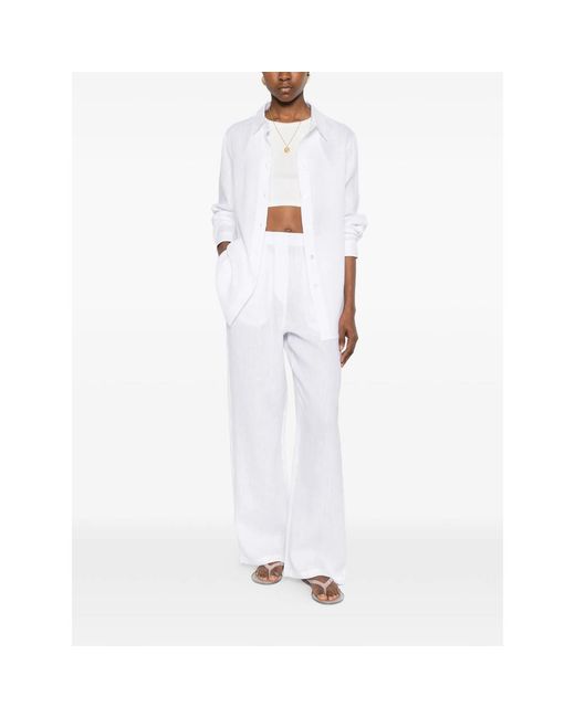 Riviera White Elasticated-Waistband Trousers