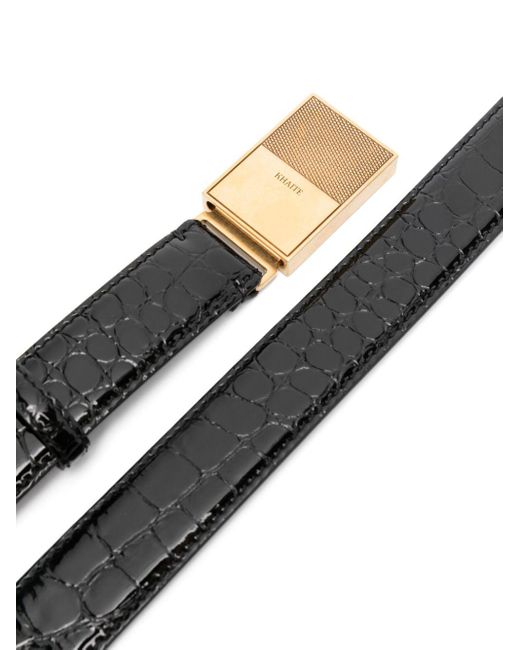 Khaite Black Crocodile Embossed Belt