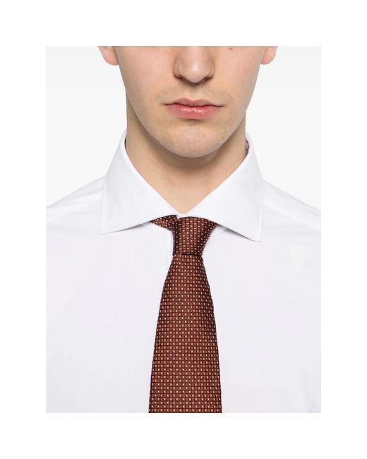 Barba Napoli White Button-Fastening Long-Sleeve Shirt for men