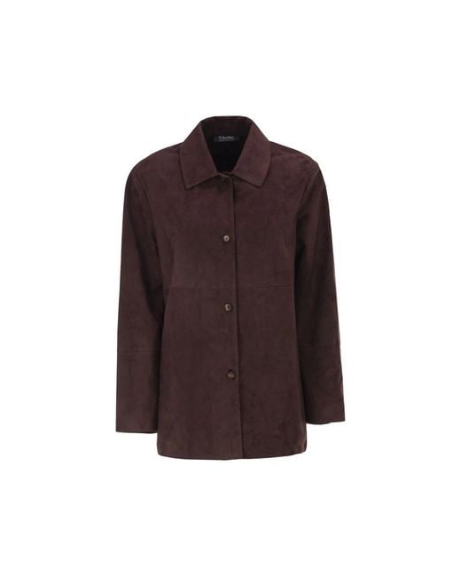 Max Mara Brown Panelled Suede Jacket