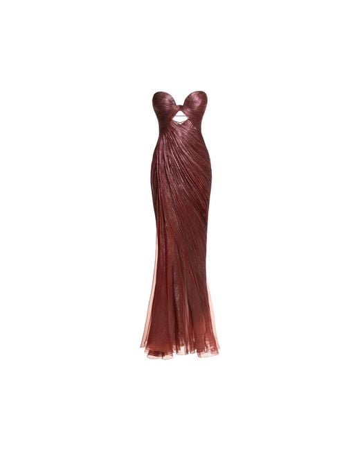 Maria Lucia Hohan Red Zephyra Cut-Out Maxi Dress