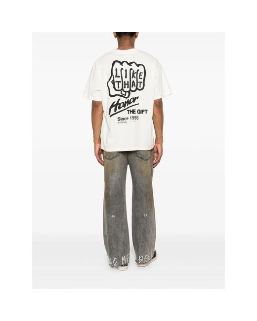 Honor The Gift White Logo-Print T-Shirt for men