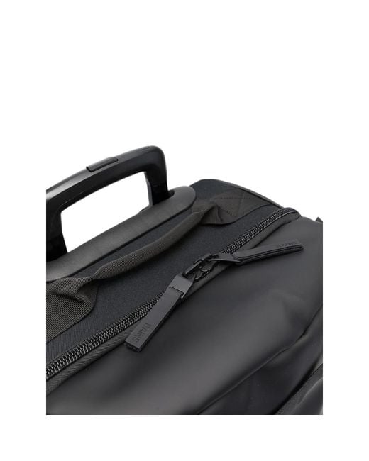 Rains Black Texel Logo-Embossed Luggage for men