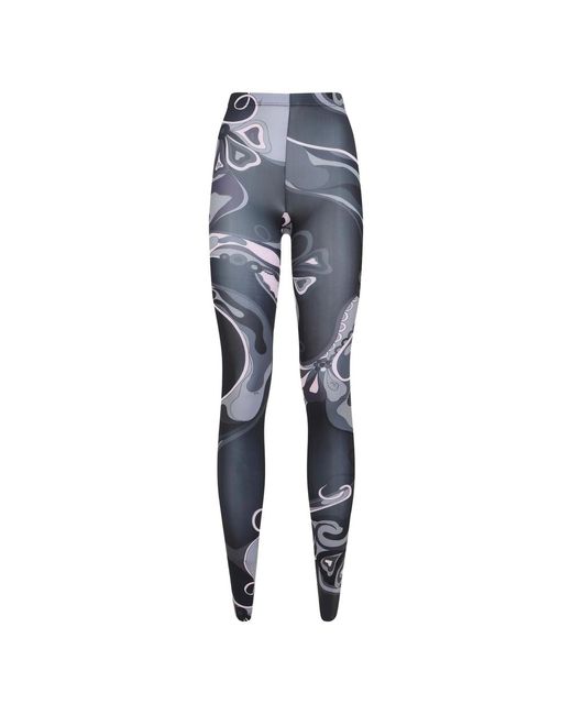 Emilio Pucci Blue Swirl-Print Tights