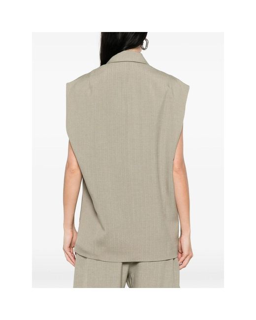 IRO Natural Sleeveless Notched-Lapels Jacket