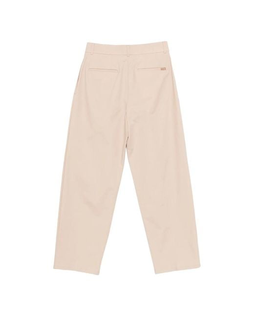 Calvin Klein Natural Flared Trousers With Pleat Detailing