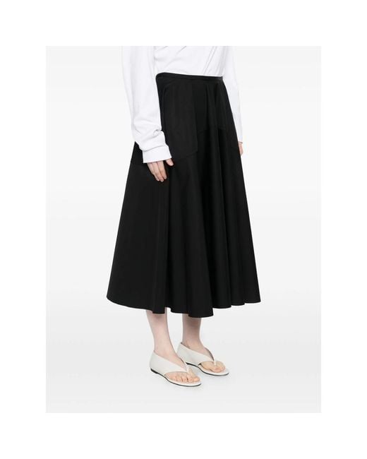 BITE STUDIOS Black Zip-Fastening Midi Skirt