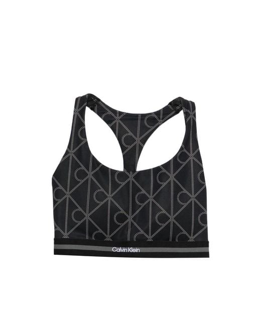 Calvin Klein Black Patterned Performance Top
