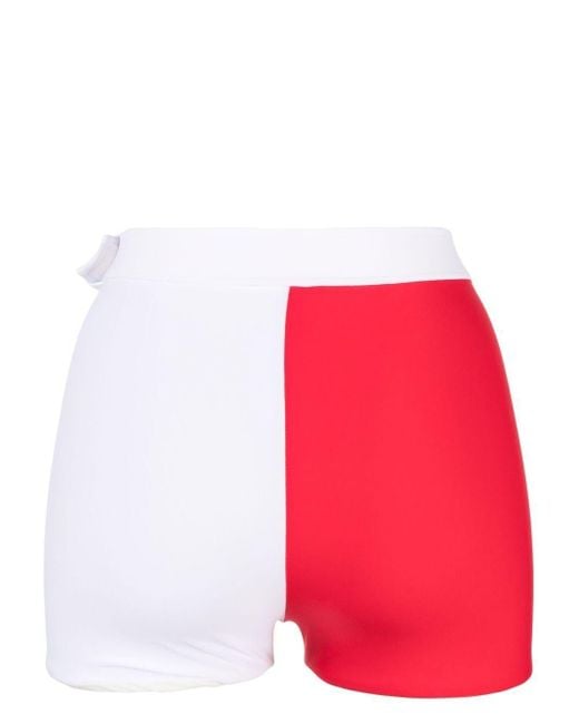 POSTER GIRL Red Patricia Buckle-Detail Swim Shorts