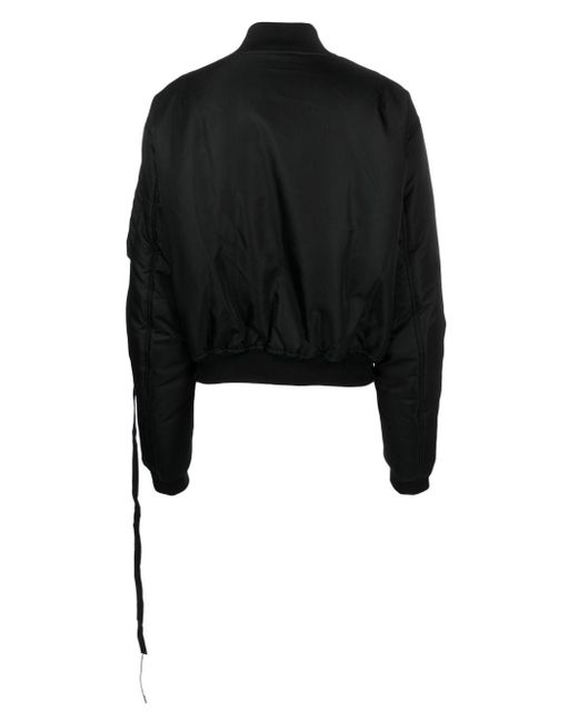 Ann Demeulemeester Black Embroidered-Motif Bomber Jacket