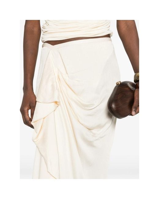 Bondi Born White Draped Long Skirt