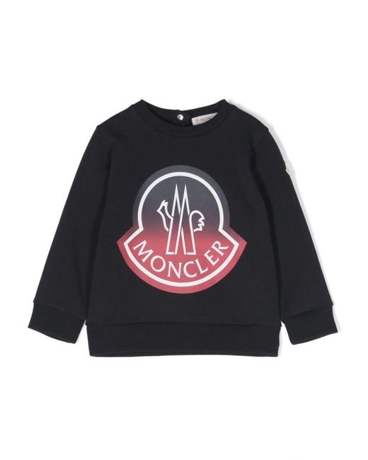 Moncler Black Logo-Print Ombré-Effect Sweatshirt