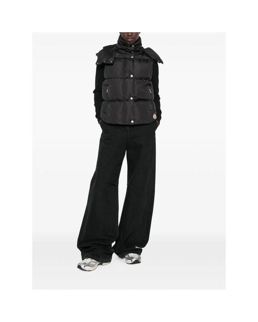 Moncler Black Quilted Hooded Gilet