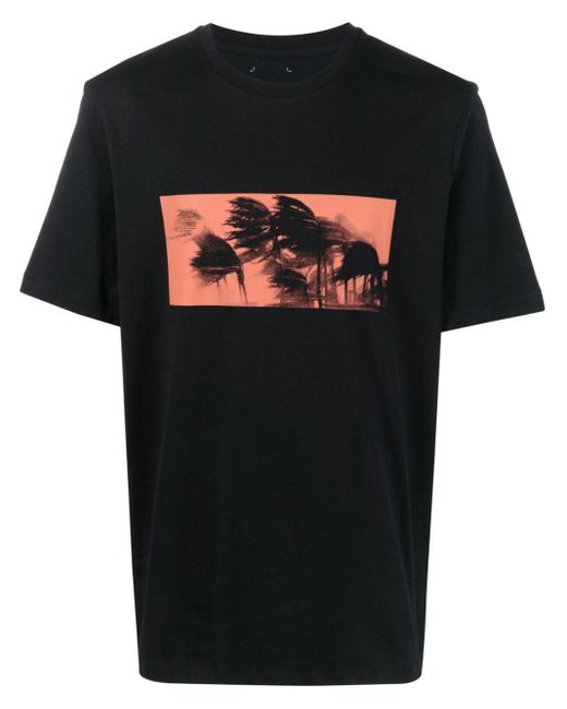 OAMC Black Graphic-Print Organic Cotton T-Shirt for men