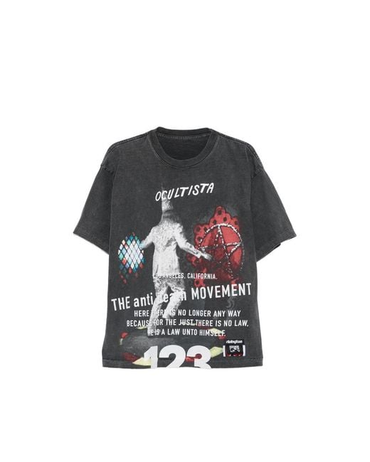 RIVINGTON roi Rebis Black Graphic-Print T-Shirt for men