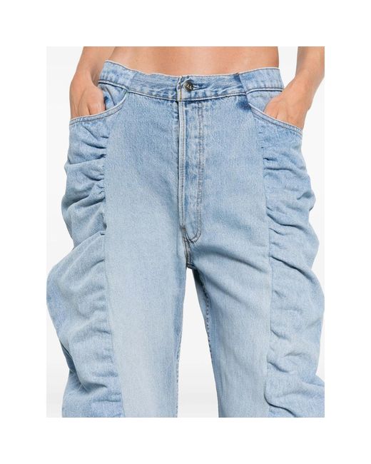 E.L.V. Denim Blue E. L.V. Denim Roan Ruffled-Panel Jeans