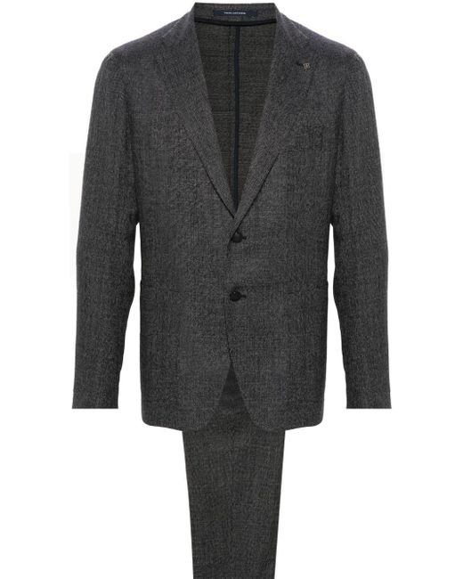 Tagliatore Gray Patterned-Jacquard Suit for men