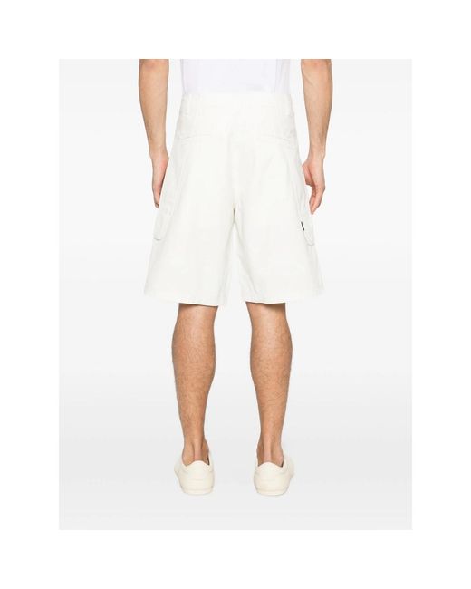 Arte' White Cargo-Pocket Shorts for men