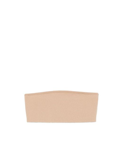 Max Mara Natural Fine-Ribbed Bandeau Top