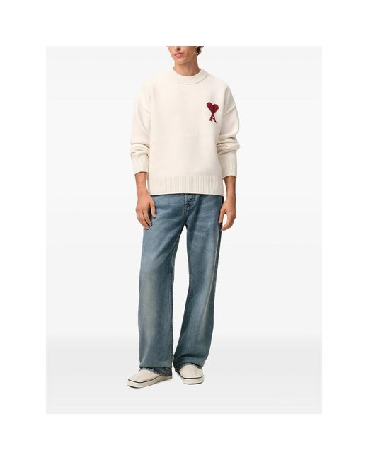 AMI White Neutrals Sweaters & Knitwear for men