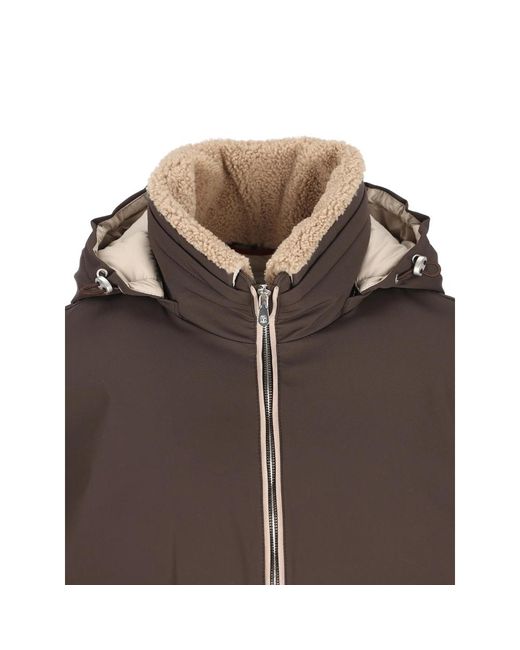 Brunello Cucinelli Brown Hooded Jacket Cashmere for men