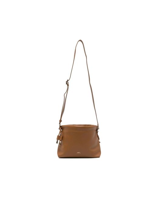 A.P.C. Brown Drawstring Bag With Adjustable Strap
