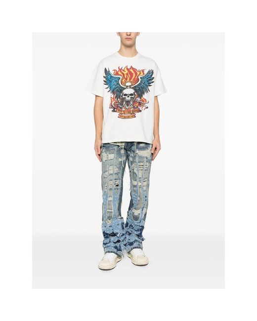 Who Decides War Blue Buttoned Jeans for men