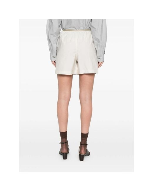 Lemaire White Neutrals Shorts